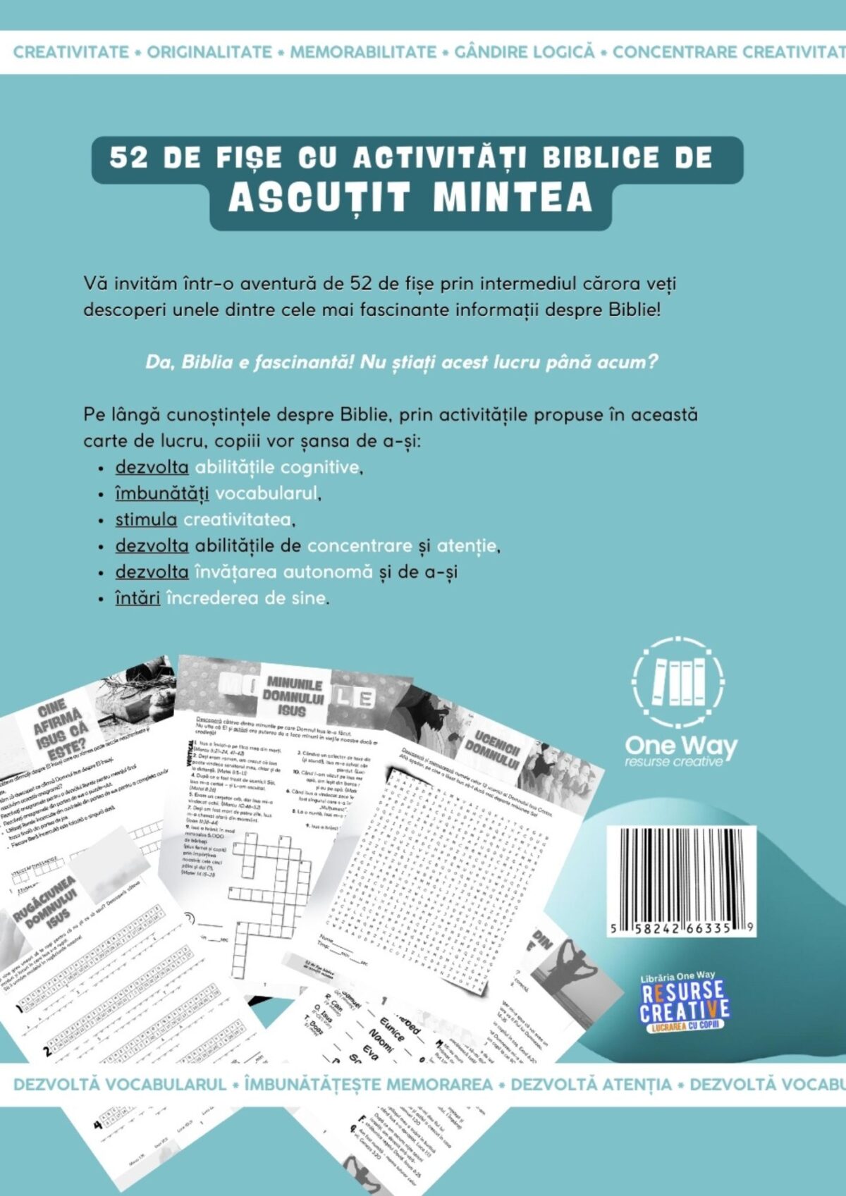 52 de fise cu activitati biblice, anagrame si rebusuri pentru copii