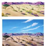Decor desert pentru flanelograf