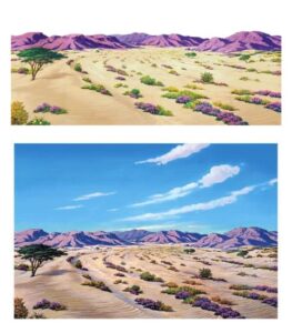 Decor desert pentru flanelograf