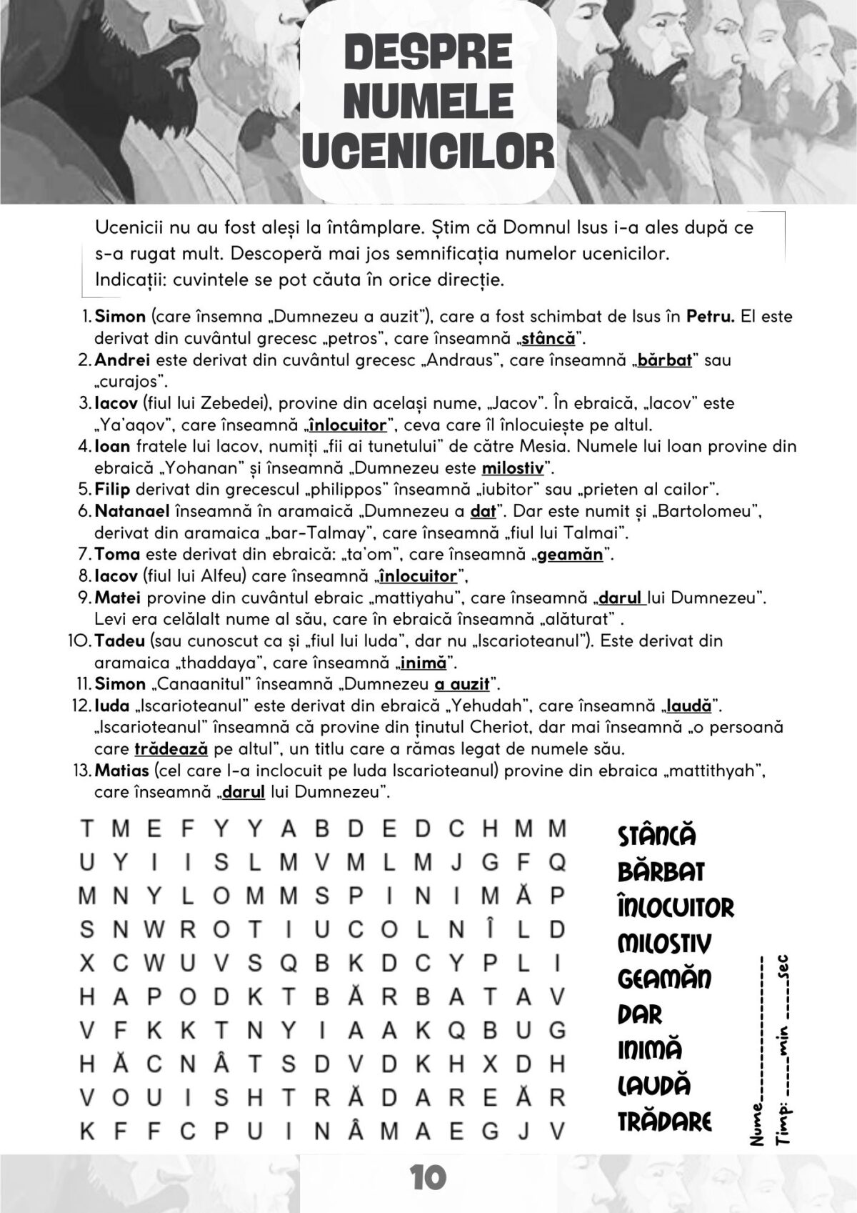 52 de fise cu activitati biblice, labirinturi biblice, anagrame si rebusuri pentru copii