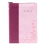 Biblia SBIR Cornilescu roz cu fermoar, pagini argintii