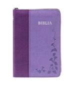 Biblia SBIR Cornilescu mov cu fermoar, pagini argintii