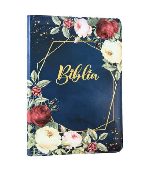 Biblia SBIR Cornilescu, bleumarin cu flori